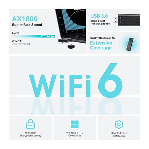 USB Wi-Fi მიმღები - TP-Link Archer TX20U AX1800 Dual Band Wi-FI 6