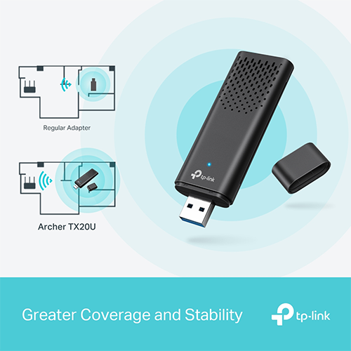 USB Wi-Fi მიმღები - TP-Link Archer TX20U AX1800 Dual Band Wi-FI 6