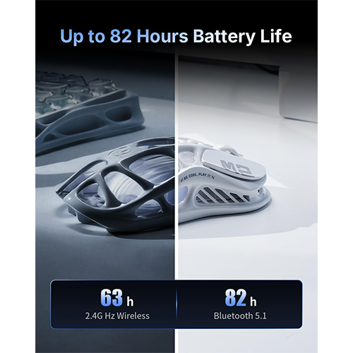 უკაბელო ტენვადი Bluetooth მაუსი - GravaStar Mercury M2 Opaline White Rechargeable WL BT