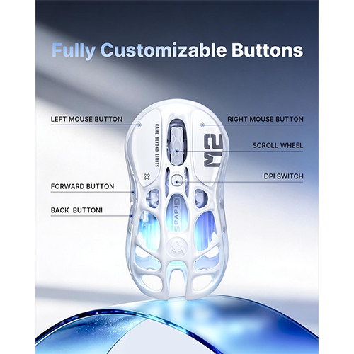 უკაბელო ტენვადი Bluetooth მაუსი - GravaStar Mercury M2 Opaline White Rechargeable WL BT