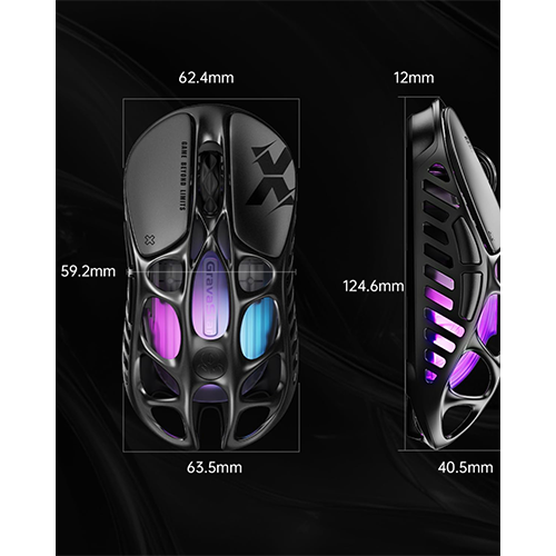 უკაბელო ტენვადი მაუსი - GravaStar Mercury X Black Rechargeable WL