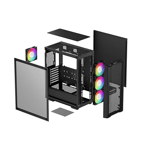 ქეისი - Deep Cool CC560 Mesh V2 Black - 4x120 Fan ARGB