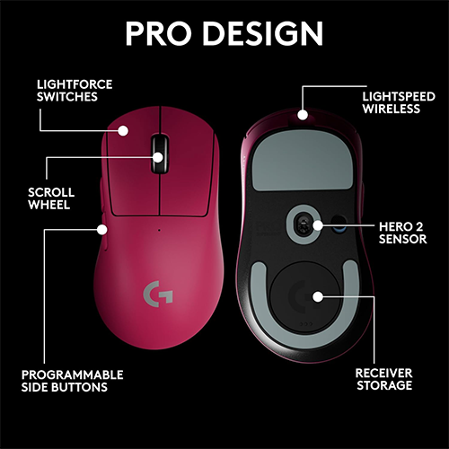 უკაბელო ტენვადი მაუსი - Logitech G Pro X Superlight 2 Dex Pink Rechargeable WL