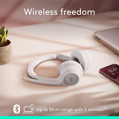 უკაბელო Bluetooth ყურსასმენი - Logitech Zone 300 White WL BT