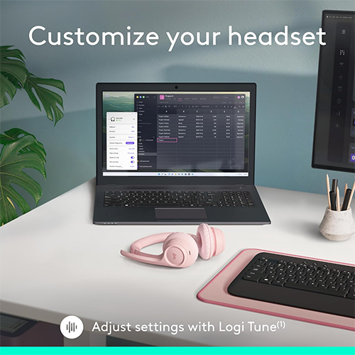 უკაბელო Bluetooth ყურსასმენი - Logitech Zone 300 Rose WL BT