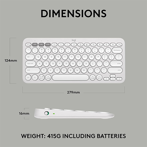 უკაბელო კლავიატურა - Logitech K380 White BT