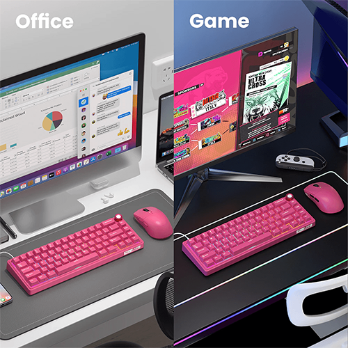 Mechanical Keyboard - Royal Kludge R65-BR-XH Berry Red