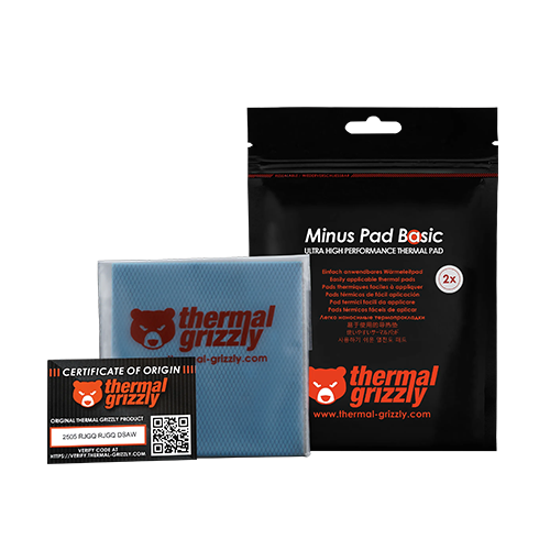 თერმო ბალიში - Thermall Grizzly Minus Pad Basic 2x 1.0 mm 100x100 mm