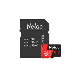 მეხსიერება - Micro SD Card Netac 512 GB + Adapter P500 Extreme Pro