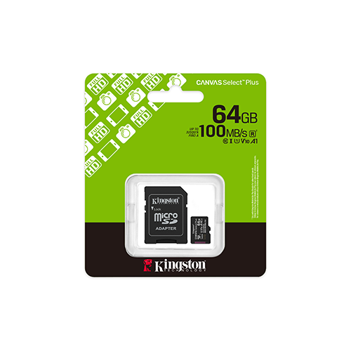 მეხსიერება - Micro SD Card Kingston 64 GB + Adapter Canvas Select Plus