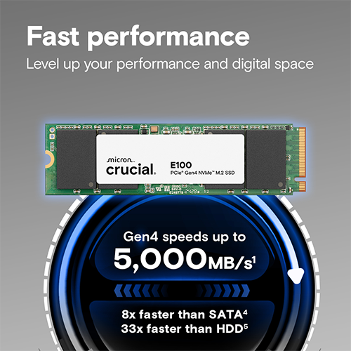 M2 SSD Crucial E100 1 TB PCIe 4.0