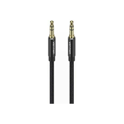 Aux კაბელი - Vention 3.5 mm Cotton Braided Aluminum Alloy Type Black 5მ