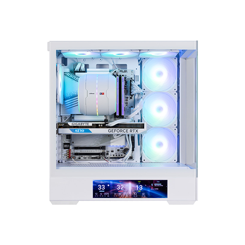 ქეისი - Zalman P40 DS White - 4x120 Fan ARGB