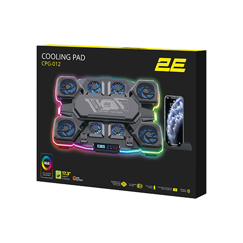 ნოუთბუქის გაგრილება - 2E Gaming Cooling Pad CPG-012 Black For 17.3