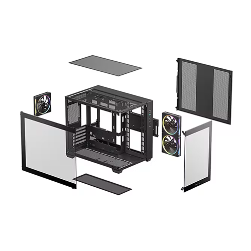 Case - Deep Cool CG330 3F Black - 3x120 Fan ARGB