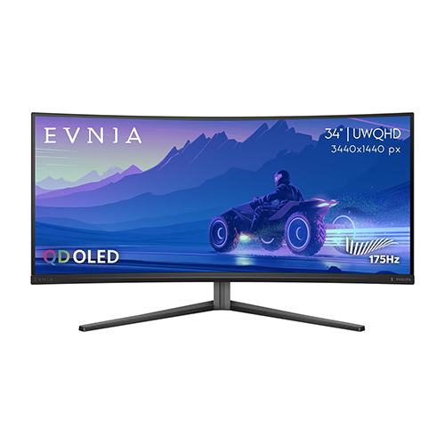რკალური მონიტორი - Philips Evnia 34M2C6500 - 34 Inch / UWQHD / OLED / 175 Hz / 0.03 Ms