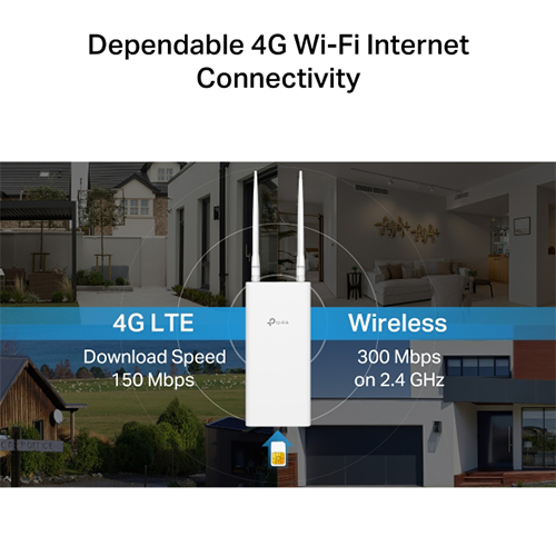 Wi-Fi Router - TP-Link TL-MR100 4G LTE Router + Sim Card Port Outdoor