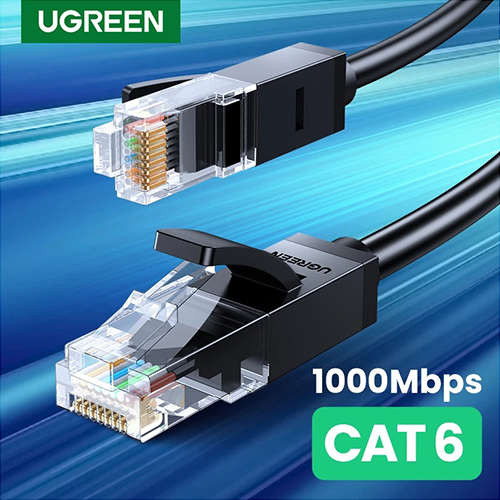 ინტერნეტის კაბელი - Ugreen NW102 Cat6 15მ Black