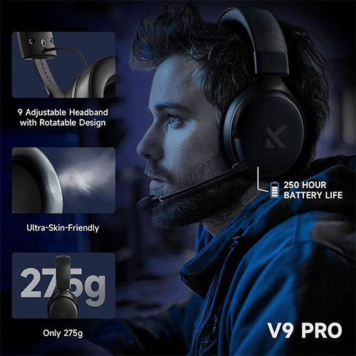 უკაბელო Bluetooth ყურსასმენი - Mchose V9 Pro Steel Black WL BT
