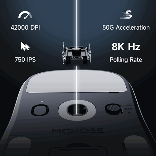 უკაბელო ტენვადი Bluetooth მაუსი - Mchose A7 V2 Ultra Plus Black Rechargeable WL BT