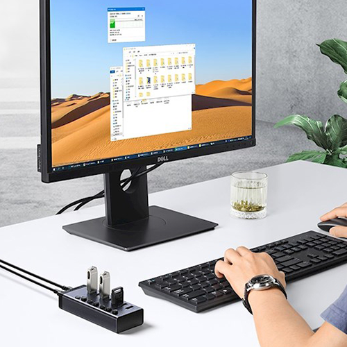 USB Hub 7 Port - Ugreen CM481 USB 3.0 Hub 15 სმ Gray