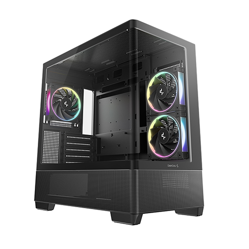 ქეისი - Deeo Cool CG380U 3F - 3x120 Fan ARGB Black