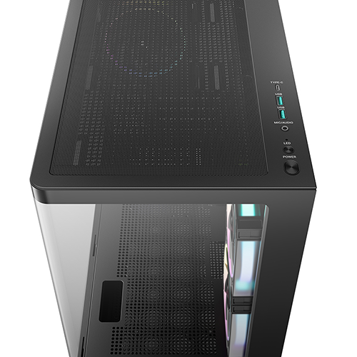 ქეისი - Deeo Cool CG380U 3F - 3x120 Fan ARGB Black