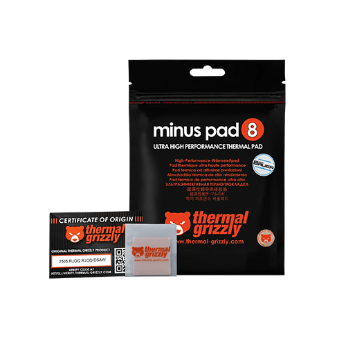 თერმო ბალიში - Thermall Grizzly TG Minus Pad 8 - 2x 1.0 mm 30x30 mm