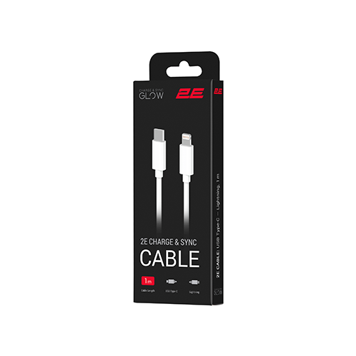 მობილურის კაბელი - 2E Cable Type-C - Lightning Glow 1m White