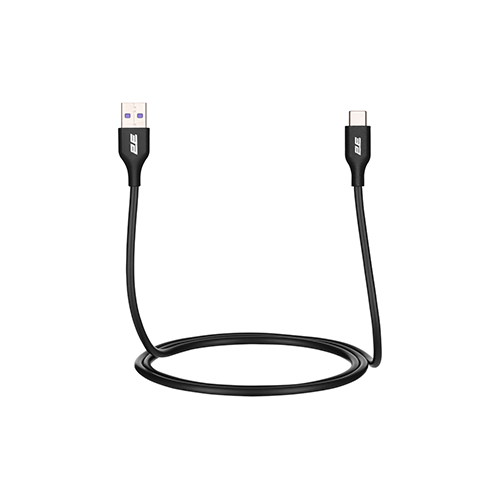 მობილურის კაბელი - 2E Cable USB-A - Type-C Glow 1m Black