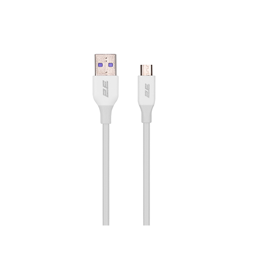 მობილურის კაბელი - 2E Cable USB-A - microUSB Glow 1m White