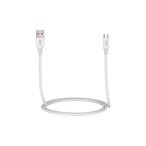 მობილურის კაბელი - 2E Cable USB-A - microUSB Glow 1m White