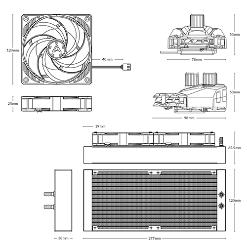 პროცესორის წყლის გაგრილება - Arctic Liquid Freezer II 240 mm