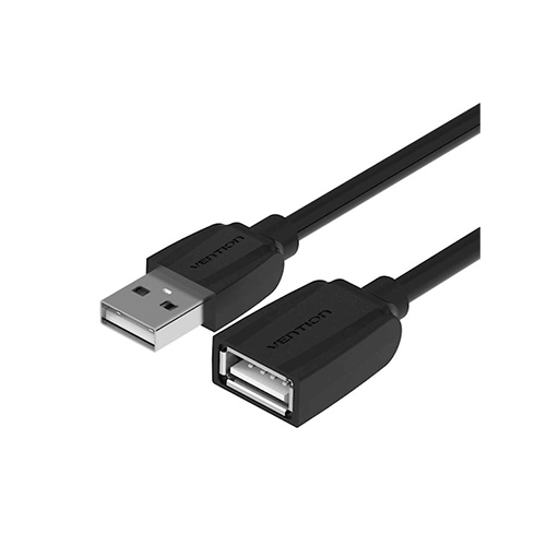 USB დამაგრძელებელი - Vention USB 2.0 A Male To A Female Extension Cable Black 1.5მ