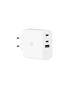 პლანშეტის დამტენი - 2Е Wall Charger 3xUSB GaN 65W, White