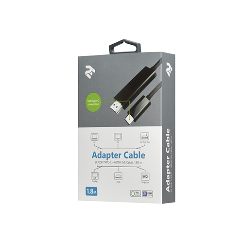 გადამყვანი კაბელი - 2Е Type-C To HDMI Cable Black 1.8m