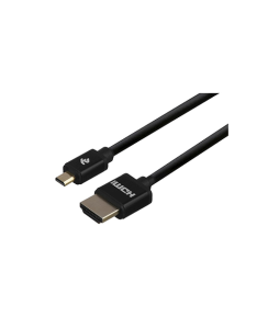 გადამყვანი კაბელი - 2Е Cable HDMI 1.4 (AM/microAM), Slim, High Speed, Alumium, 2m, Black