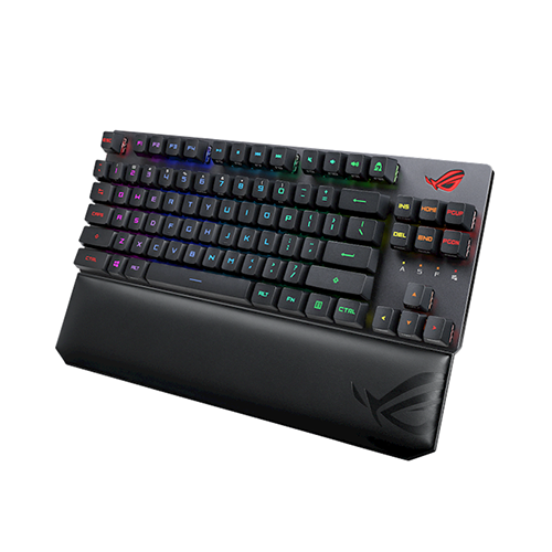 უკაბელო ტენვადი მექანიკური კლავიატურა - Asus Rog Strix Scope RX TKL Deluxe RGB 84key USB EN Black WL BT