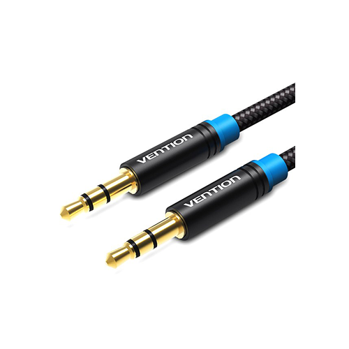 Aux კაბელი - Vention 3.5 mm Black Metal Type 3მ