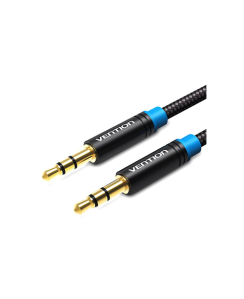 Aux კაბელი - 3.5 mm Black Metal Type 1.5 მ Vention
