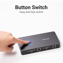 Switch - 2 in 1 Out VGA KVM Switch Black Metal Type Vention