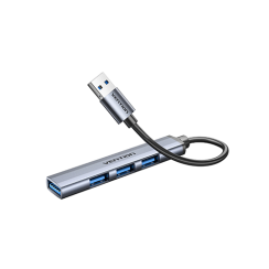 USB Hub 4 Port - Vention USB 3.0 to USB 3.0 USB 2.0*3 Mini Hub 0.15M Gray Metal Type