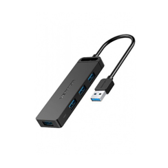 USB Hub 4 Port - Vention USB 3.0 Hub With Power Supply 0.5M Black