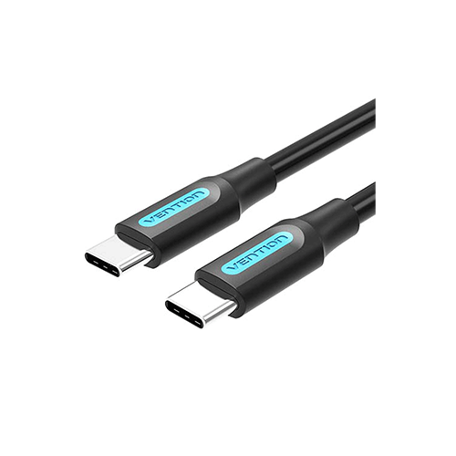 მობილურის კაბელი - Vention USB 2.0 C Male To Male Cable Black PVC Type 2მ