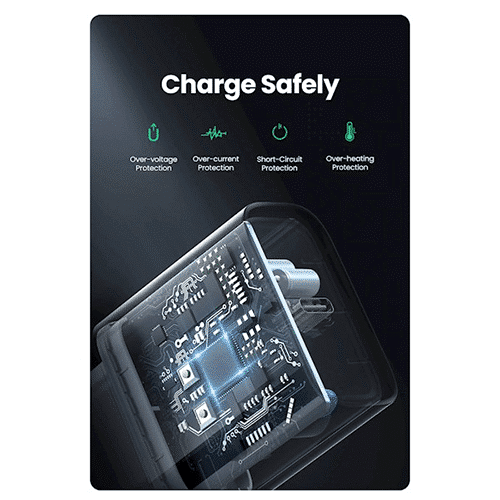 მობილურის დამტენი - Ugreen CD137 Fast Charging Port USB Type C Original Power Adapter with PD 20W EU White