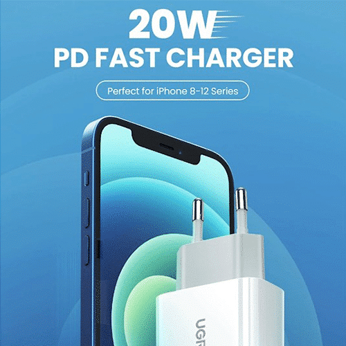 მობილურის დამტენი - Ugreen CD137 Fast Charging Port USB Type C Original Power Adapter with PD 20W EU White