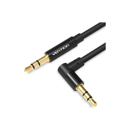 Aux კაბელი - Vention 3.5mm Male to 90°Male Audio Cable Black Metal Type 1.5მ