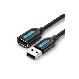 USB დამაგრძელებელი - Vention USB 2.0 A Male To A Female Extension Cable Black PVC Type 1m