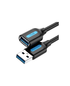 USB დამაგრძელებელი - USB 3.0 A Male to A Female Extension Cable 1.5M black PVC Type Vention
