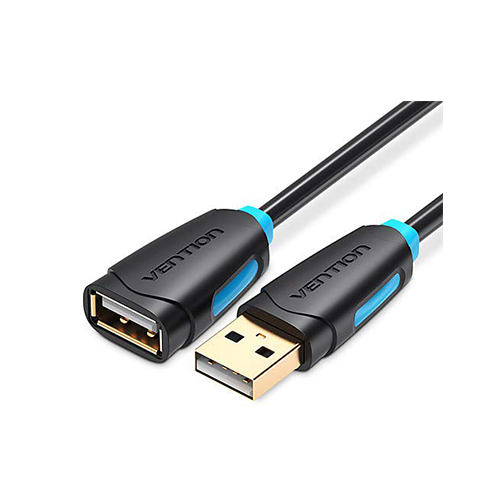 USB დამაგრძელებელი - Vention USB 2.0 A Male To A Female Extension Cable Black-Blue 2m
